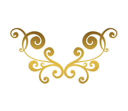 Vector damask vintage baroque scroll ornament swirl. Victorian monogram heraldic shield swirl. Retro floral leaf pattern border foliage antique acanthus calligraphy engraved tattoo.Tile decor element. vector illustrationのイラスト素材