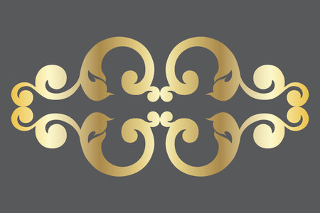 Vector damask vintage baroque scroll ornament swirl. Victorian monogram heraldic shield swirl. Retro floral leaf pattern border foliage antique acanthus calligraphy engraved tattoo.Tile decor element. vector illustrationのイラスト素材