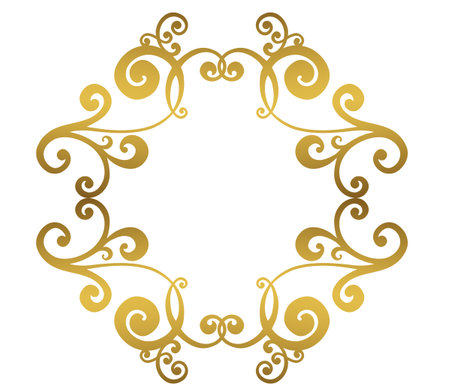 Vector damask vintage baroque scroll ornament swirl. Victorian monogram heraldic shield swirl. Retro floral leaf pattern border foliage antique acanthus calligraphy engraved tattoo.Tile decor element. vector illustrationのイラスト素材