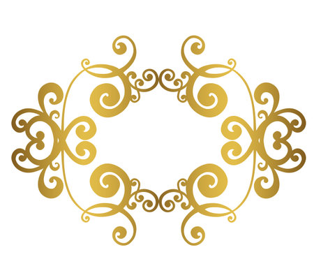 Vector damask vintage baroque scroll ornament swirl. Victorian monogram heraldic shield swirl. Retro floral leaf pattern border foliage antique acanthus calligraphy engraved tattoo.Tile decor element. vector illustrationのイラスト素材