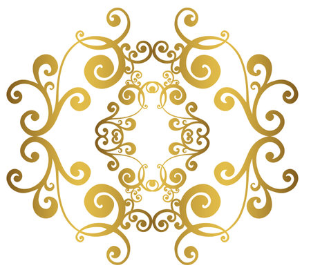 Vector damask vintage baroque scroll ornament swirl. Victorian monogram heraldic shield swirl. Retro floral leaf pattern border foliage antique acanthus calligraphy engraved tattoo.Tile decor element. vector illustrationのイラスト素材