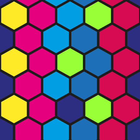 Pentagon geometric seamless pattern. Vector hexagonal background. Polygonal print. Honey comb...