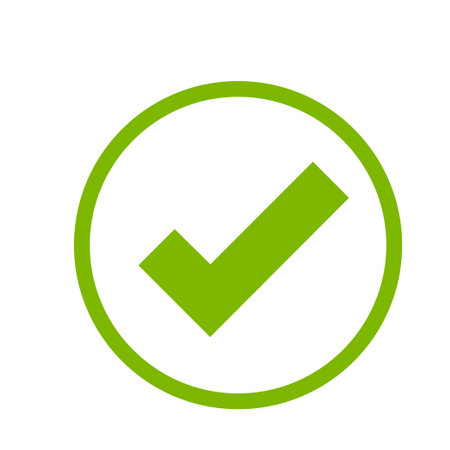 Confirm icon. checkmark and x or confirm and deny circle icon buttonのイラスト素材