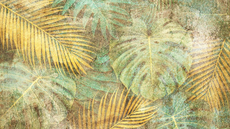 Abstract grunge textured mural background. Background for ceramic tile. Digital tiles design. Colorful ceramic wall tiles decoration. Abstract damask patchwork patternの写真素材