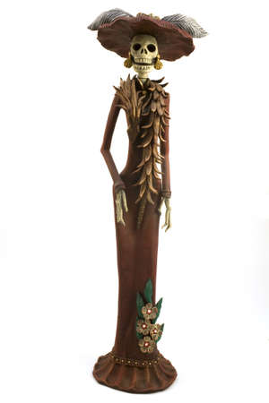 Tradtional mexican representation of the dead as a high class societyの写真素材