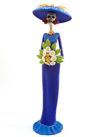 Tradtional mexican representation of the dead as high class societyの写真素材