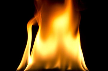 Flames over black backgroundの写真素材