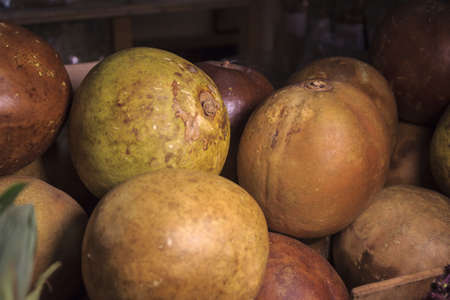A Pile of healing fruit at sale in a marketの写真素材