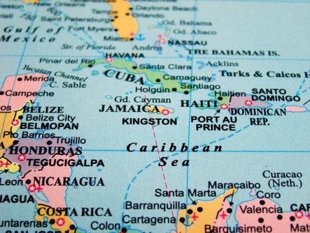 Map of the Caribbean Sea                              の写真素材