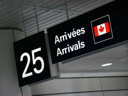 Canadian airport gate arrival sign の写真素材