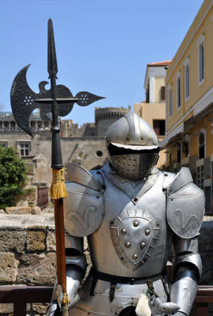 Travel Europe: Knight armor. Medieval fortress of Rhodes, Greece.の写真素材