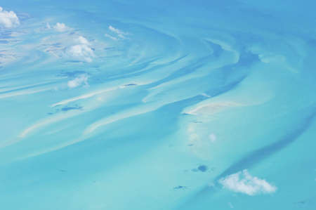 Unique aerial view of the sea around the exotic Bahamas.の写真素材