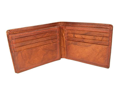 an empty leather wallet.の写真素材