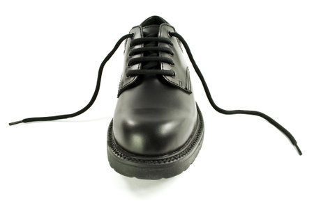 High resolution of a black men's shoe.の写真素材