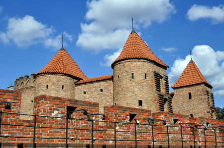The Barbican, medieval fortification in the city of Warsaw, Poland.の写真素材