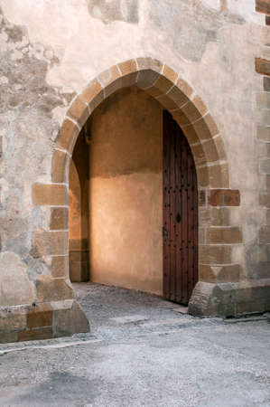 Entrance door of a medieval castle in Europe のeditorial素材