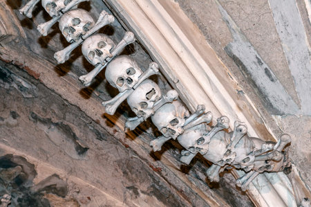 Human bones at the Kutna Hora ossuary, Czech Republic 