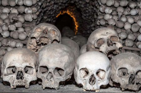 Human bones at the Kutna Hora ossuary, Czech Republic の写真素材