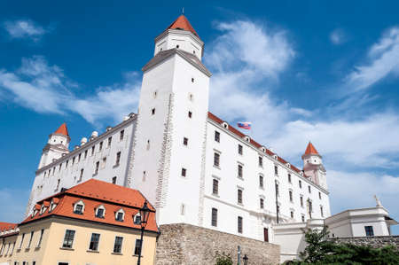 View of the Bratislava Castle, in the Slovak Republic のeditorial素材