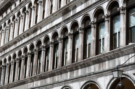 Detail of Venetian architecture, Piazza San Marco, Venice, Italy のeditorial素材
