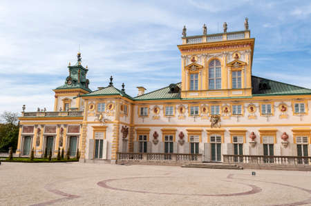 View of the Royal Palace in Wilanow, Warsaw, Poland のeditorial素材