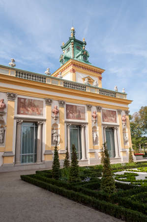 View of the Royal Palace in Wilanow, Warsaw, Poland のeditorial素材