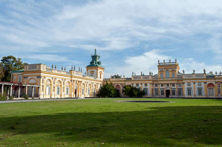 View of the Royal Palace in Wilanow, Warsaw, Poland のeditorial素材