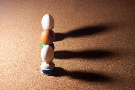 Eggs and shadowsの写真素材