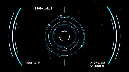 Futuristic sci-fi and digital weapon sight interfaceの写真素材