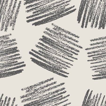 seamless pattern. Abstract background with round brush strokes. Monochrome hand drawn textureのイラスト素材