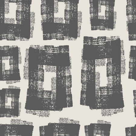 seamless pattern. Abstract background with round brush strokes. Monochrome hand drawn textureのイラスト素材