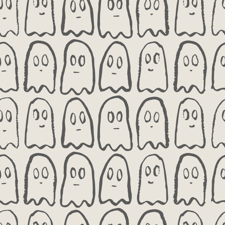 seamless pattern. Abstract background with round brush strokes. Monochrome hand drawn texture