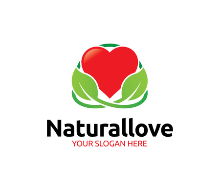 Natural Love Logo Templateのイラスト素材