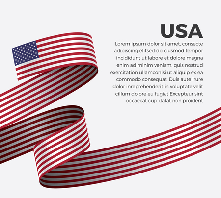 USA flag, vector illustration on a white backgroundのイラスト素材