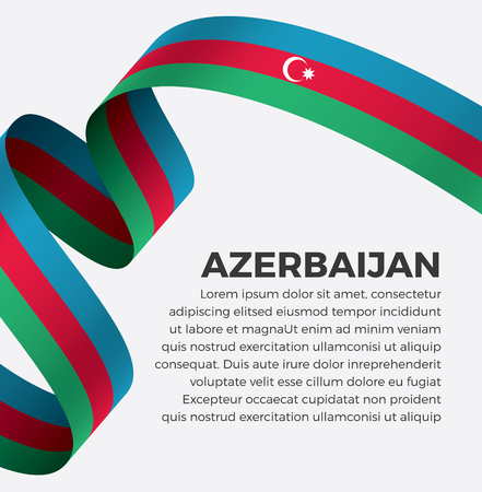 Azerbaijan flag on a white backgroundのイラスト素材