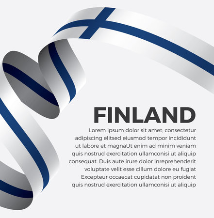 Finland flag on a white backgroundのイラスト素材