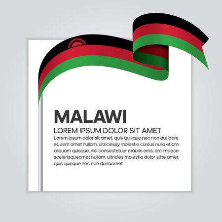 Malawi flag background, simple white background, vector illustrationのイラスト素材