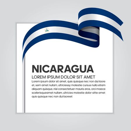 Nicaragua flag background, simple white background, vector illustrationのイラスト素材