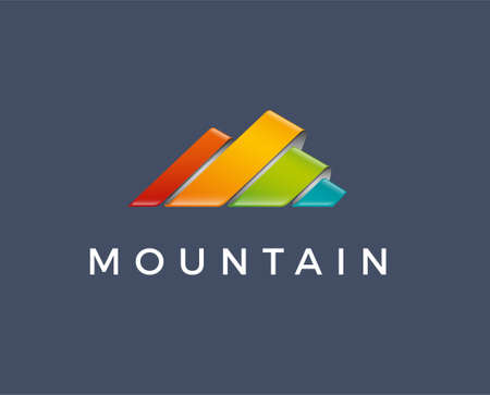 Simple vector logo in a modern style. Top of the mountain in the form of letter M.のイラスト素材