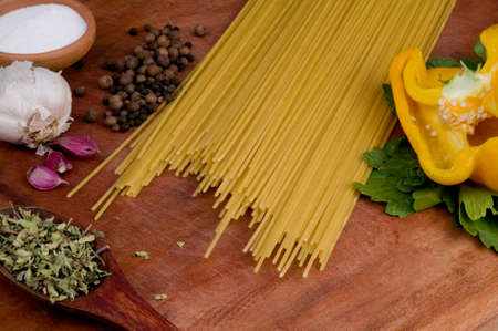 Pasta on the tableの写真素材