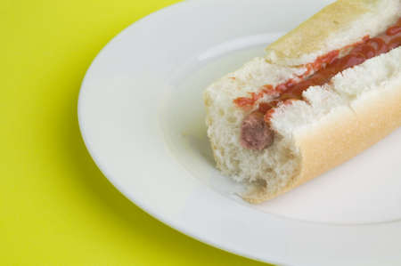 Bitten Hot dogの写真素材