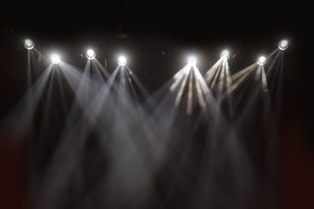 Spotlights in an empty stage