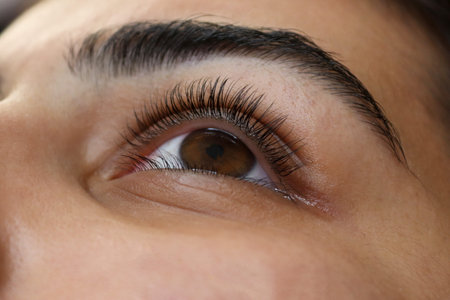 A young girl with her eyes open