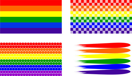 Set of rainbow banners. LGBT flag community. Vector illustration for your design. gay flagのイラスト素材