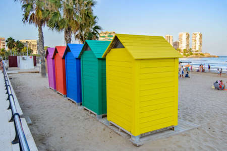 Oropesa del Mar beach, in Castellon. We can see the Mediterranean Sea.の写真素材
