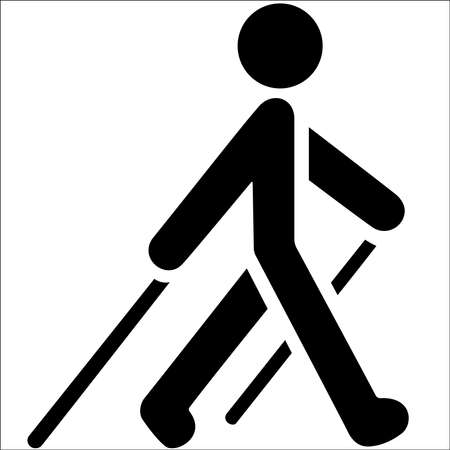 Nordic walking black icon on white background. EPS 10 illustration.のイラスト素材