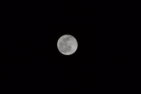 Full moon in the sky of Madrid, in Spain. With a completely clear sky being able to see the...