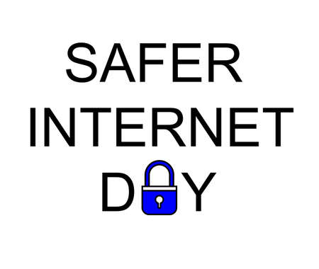 Safer Internet Day symbol, sign or logo. Padlock design. White background. Vector Illustration.のイラスト素材