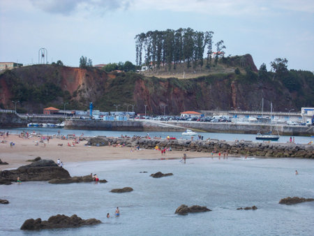 Costa de CandÃ¡s on a day with blue skies and some clouds in the Principality of Asturias, Spain....
