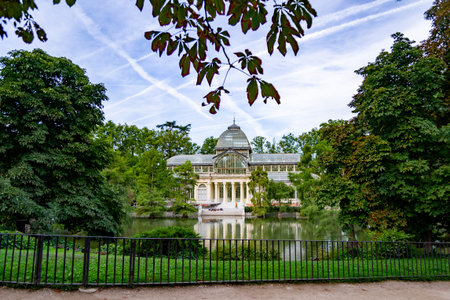 MADRID, SPAIN - SEPTEMBER 7, 2021. Crystal Palace located in the Retiro Park, a green lung of the...